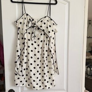 Bardot Cream and Black Polka Dot Slip Dress